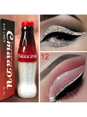 1pc White Glitter Liquid Eyeliner Stick Eyeshadow Stick Waterproof Color Eyeshadow Eyeliner Makeup Set Music Festival Drink Bottle