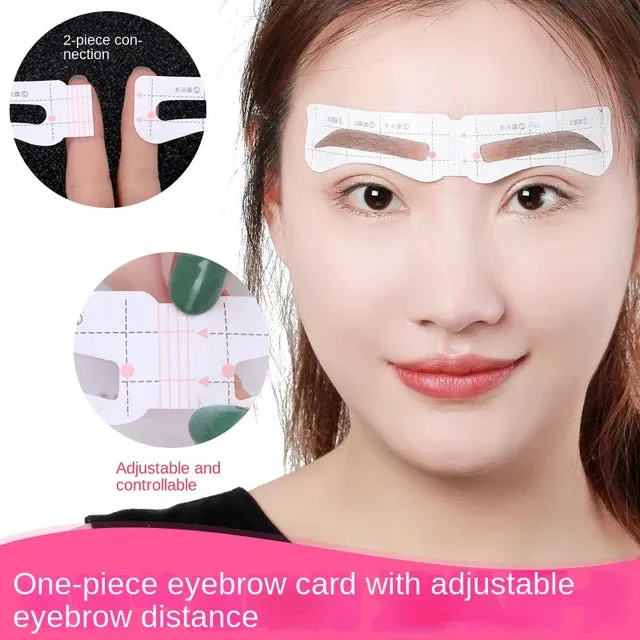 12 Eyebrow Shape Card Conjoined Eyebrow Stickers Simple Seconds To Complete