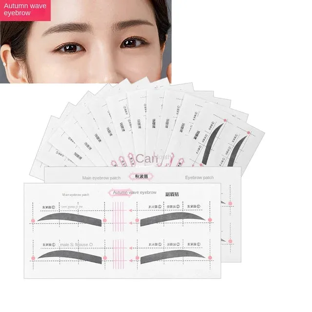 12 Eyebrow Shape Card Conjoined Eyebrow Stickers Simple Seconds To Complete