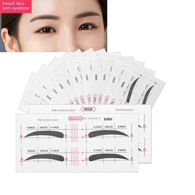 12 Eyebrow Shape Card Conjoined Eyebrow Stickers Simple Seconds To Complete