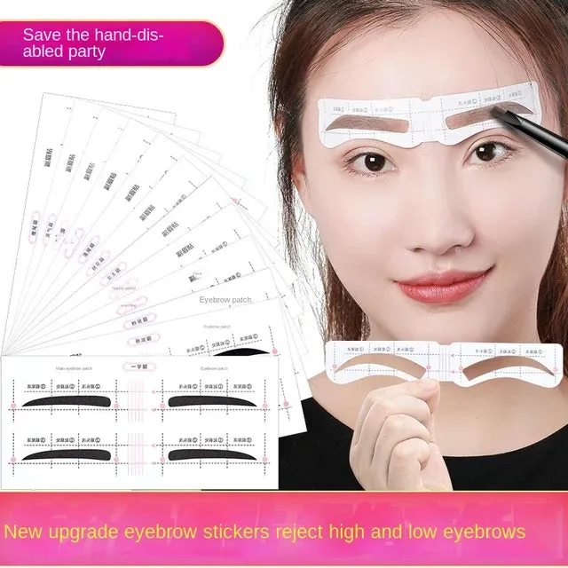 12 Eyebrow Shape Card Conjoined Eyebrow Stickers Simple Seconds To Complete