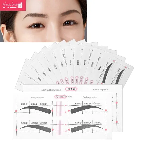 12 Eyebrow Shape Card Conjoined Eyebrow Stickers Simple Seconds To Complete