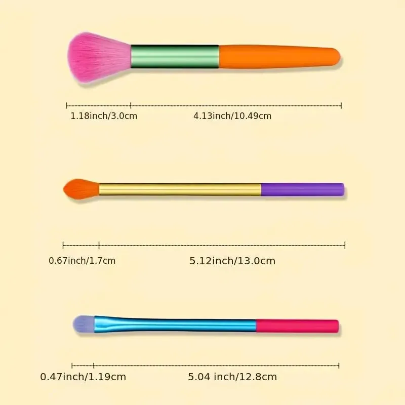 15-Pieces: Rainbow Color High Quality Makeup Brush Set