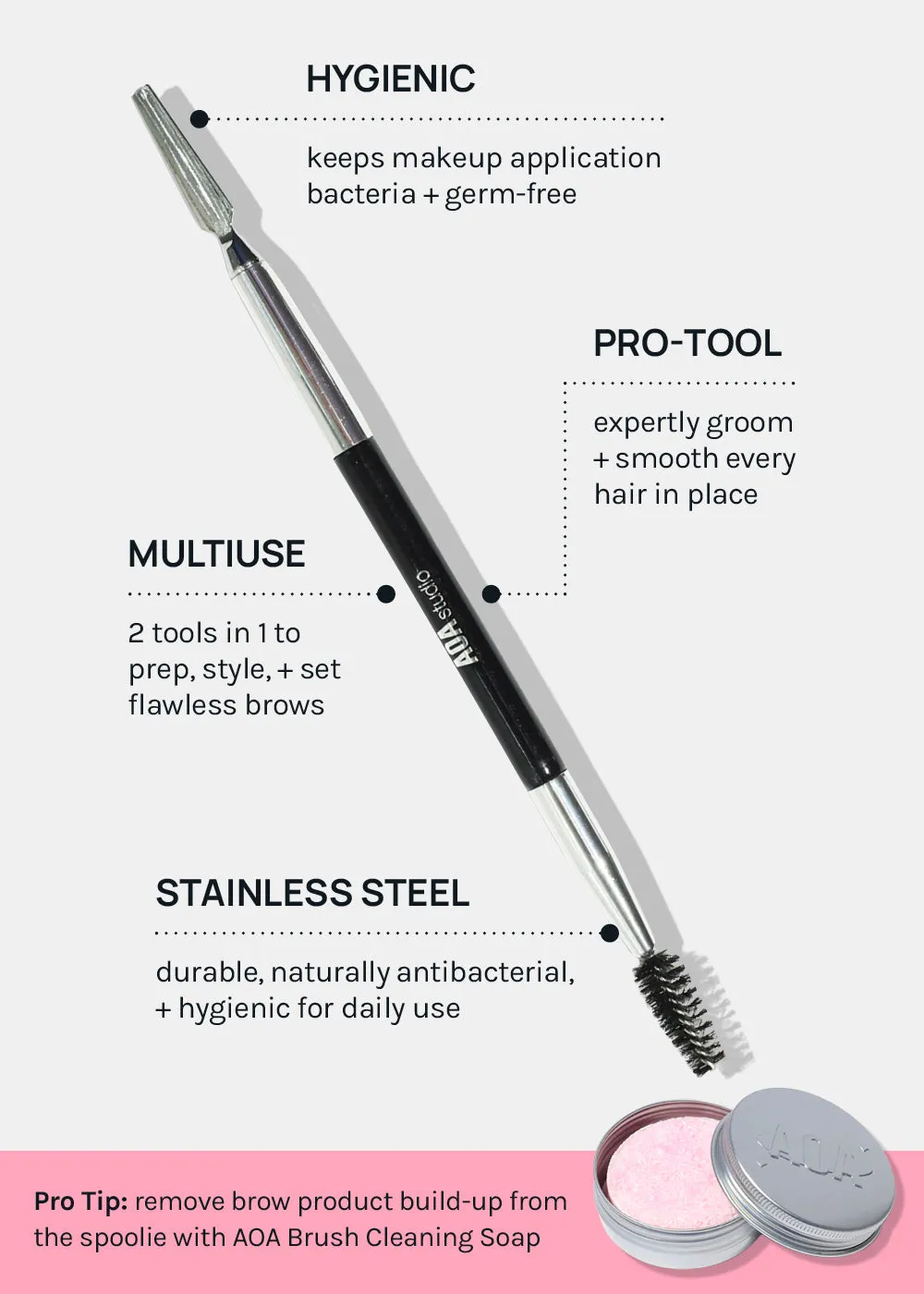 AOA Dual Brow Multi-Tool Spoolie   Spatula