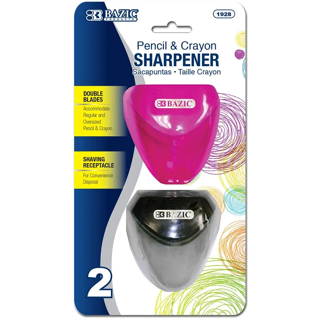 Bazic Dual Blade Sharpener with Triangle Receptacle Pack of 2