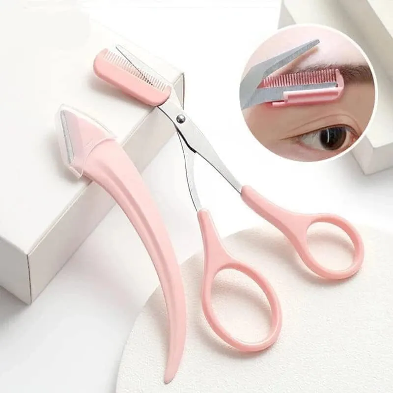 Eyebrow Trimmer Scissors with Comb