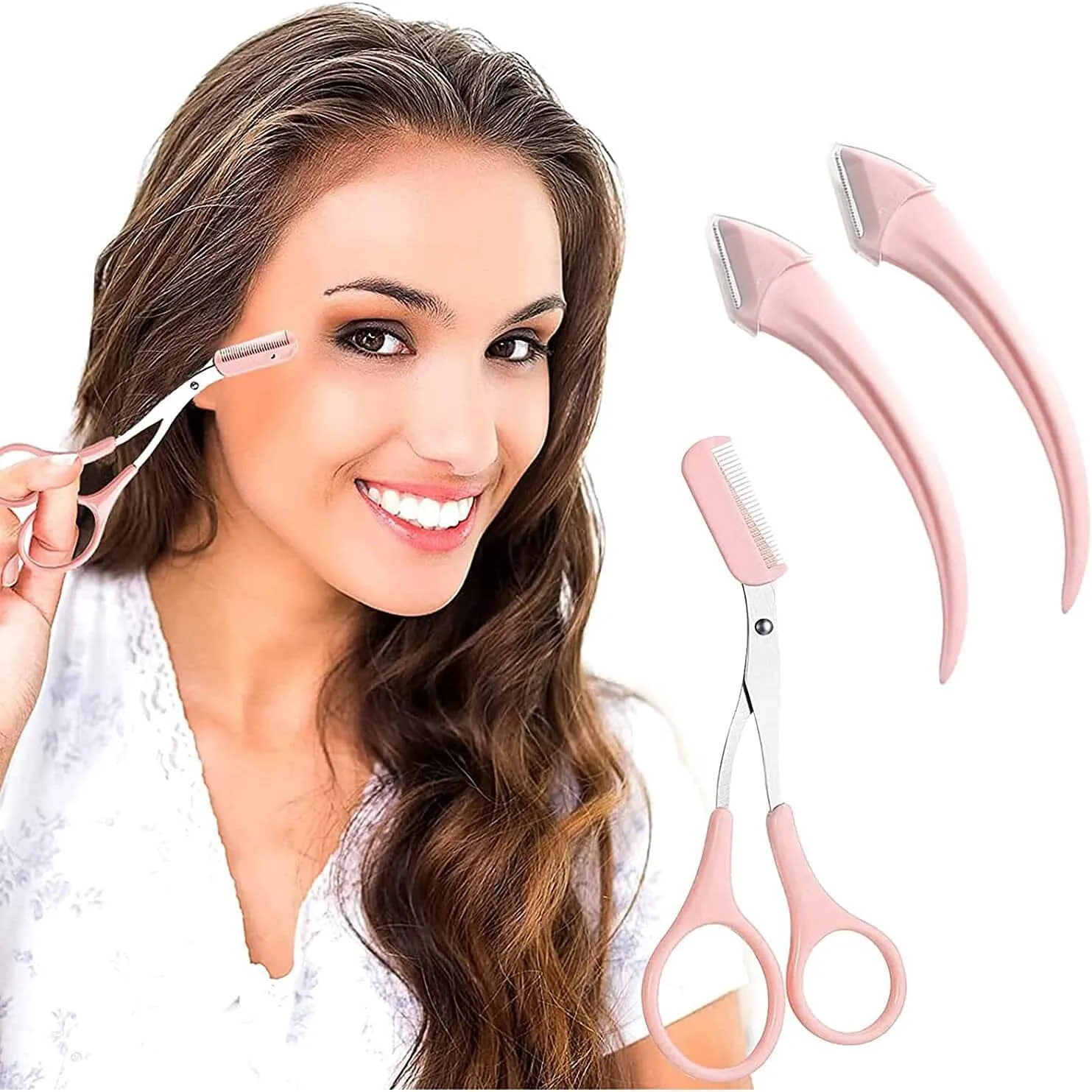 Eyebrow Trimmer Scissors with Comb