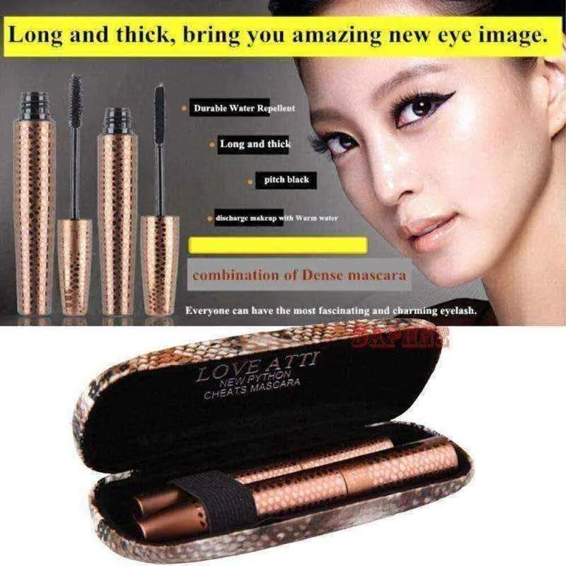 Eyelash mascara LOVE ATTI 3D Fiber Transplanting Gel & Natural Fiber Mascara Light Golden