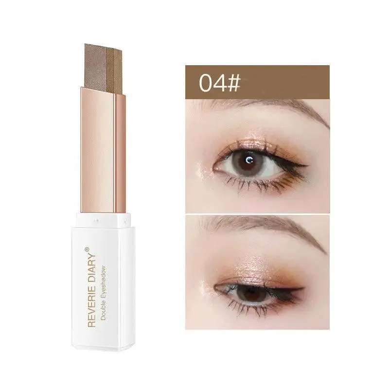 Lazy Eyeshadow Stick Stereo Gradient Shimmer Double Color Eye Shadow Pen Waterproof Easy To Wear Eyeshadow