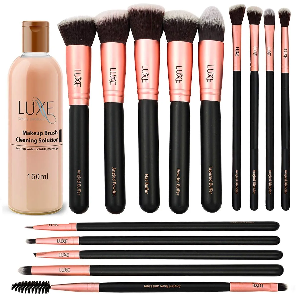 Makeup Brushes Set For Face And Eye - Synthetic Brushes For Foundation