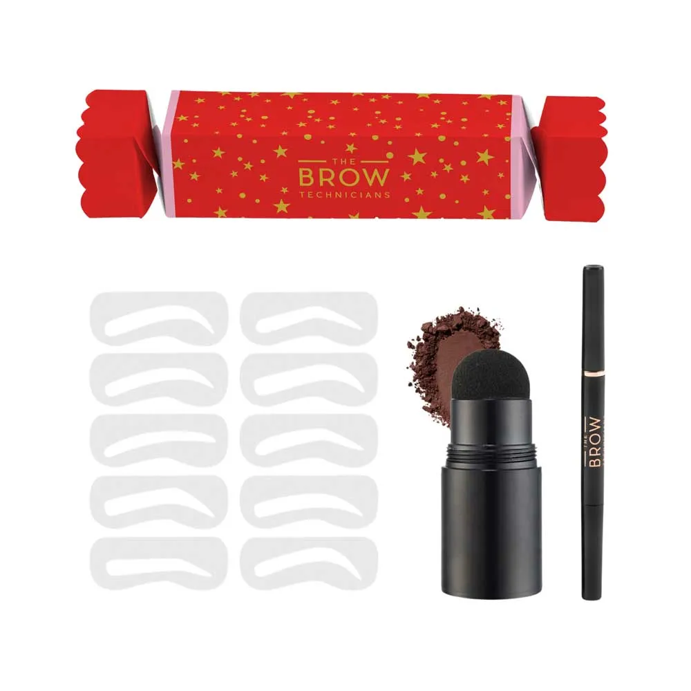 The Brow Technicians Flawless Brows Duo - Espresso Eyebrow Stamp Kit & Dark Chocolate Waterproof Pencil Gift Pack