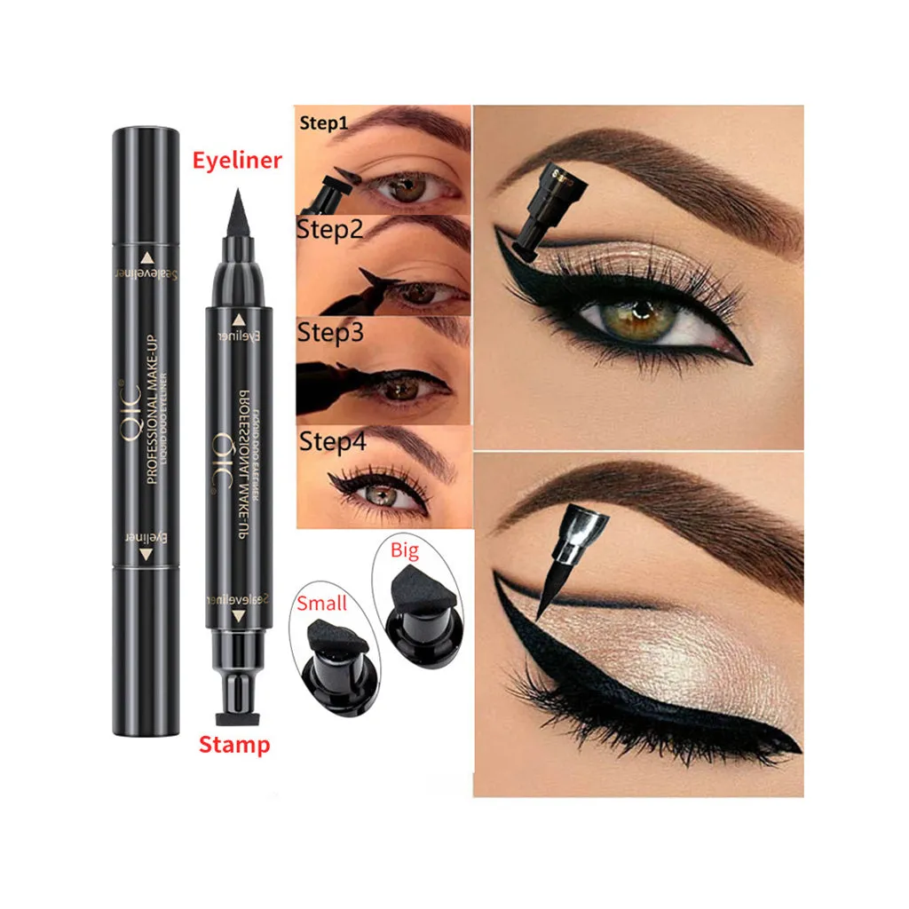 Waterproof Quick-Drying 2-In-1 Stamp Eyeliner Pen